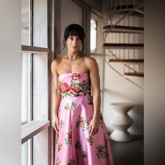 knee length dresses for ladies AUDREY GOWN CLOUD BLOSSOM  Aston Studio